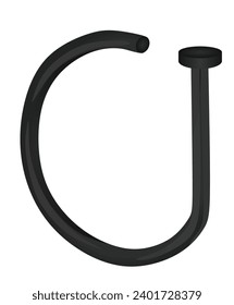 Fake nose piercing earing. vector