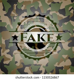 Fake on camouflage texture