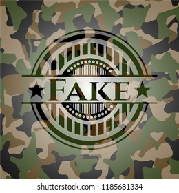 Fake on camouflage texture