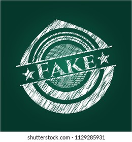 Fake on chalkboard