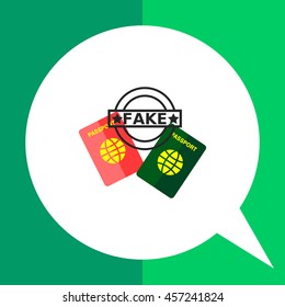 Fake passports flat icon