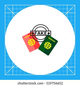 Fake passports flat icon