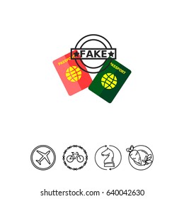 Fake Passports Flat Icon