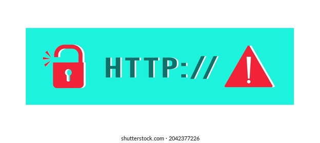 Fake Phishing website. The address bar of the fake website. The concept of cybercrime, Internet fraud, phishing scam. Vector illustration in a flat style.