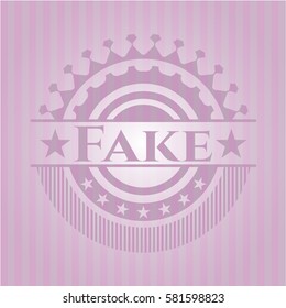 Fake pink emblem. Vintage.