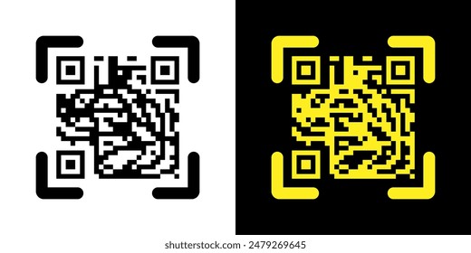 Fake QR code scan me vector illustration.