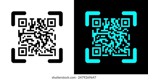 Fake QR code scan me vector illustration.
