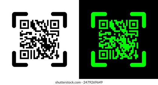 Fake QR code scan me vector illustration.