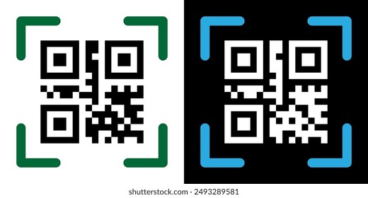Fake QR code scan me vector illustration.