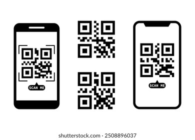 Fake QR code scan me vector illustration.