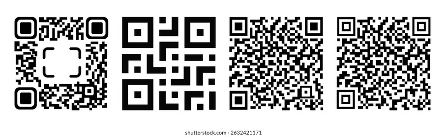 Fake QR code set vector illustration. Fake QR Code Set Vector Illustration for Design and Mockups.
