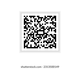 fake QR code template, duplicate Quick Response code and shop sticker. Online payment Scan me QR icon. Vector template, Special identity code sign, fake scan QR code for a smartphone. 