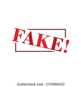 Fake red stamp text on white