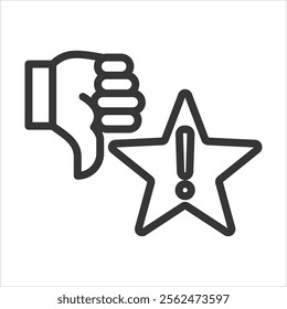 Fake Review Outline Icon Vector Illustration