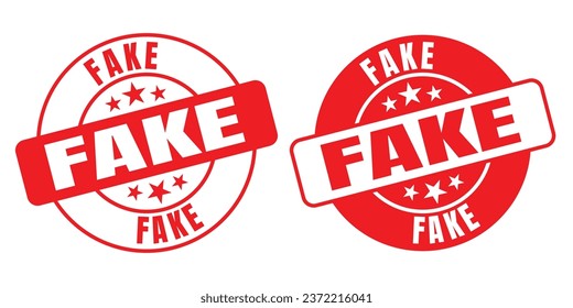 Fake rounded vector symbol set on white background