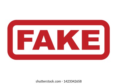 Fake Rubber Stamp. Red Fake Stamp Seal – Vector