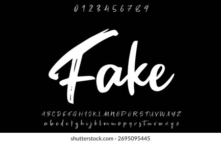 Fake Serif vector font alphabet with numbers