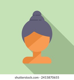 Fake short wig icon flat vector. Female modern fashion. Trend head