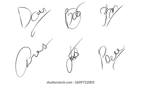 Fake signature vector. Autograph with hand-drawn name sign. Letter on white paper isolated handwritten design. Ink sketch with scribble. Office contract illustration for official document agreement.