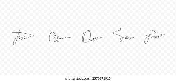 Fake signatures. Fake autograph. Personal signature calligraphy. Contrived signature. Drawing signature	
