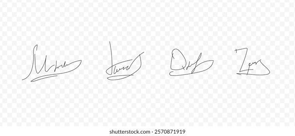 Fake signatures. Fake autograph. Personal signature calligraphy. Contrived signature.	
