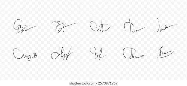 Fake signatures. Fake autograph. Personal signature calligraphy. Contrived signature. To sign autographs	
