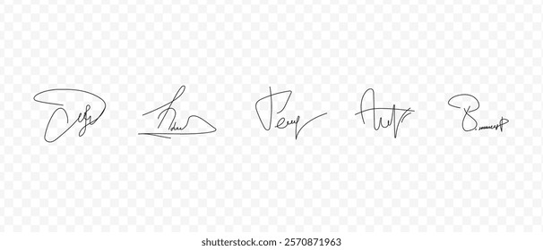 Fake signatures. Fake autograph. Personal signature calligraphy. Contrived signature.	
