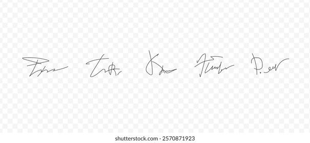 Fake signatures. Fake autograph. Signature calligraphy. Contrived signature. Drawing signature	
