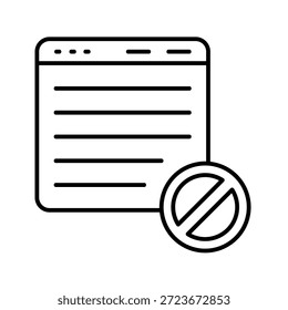 Ilustração falsa do vetor do ícone de contorno do site
