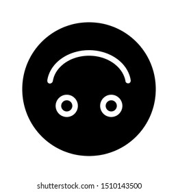 fake smile expression icon with glyph style and 64 px base. Suitable for website design, logo, app and ui.