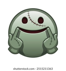 Fake smile face Large size of zombie halloween emoji