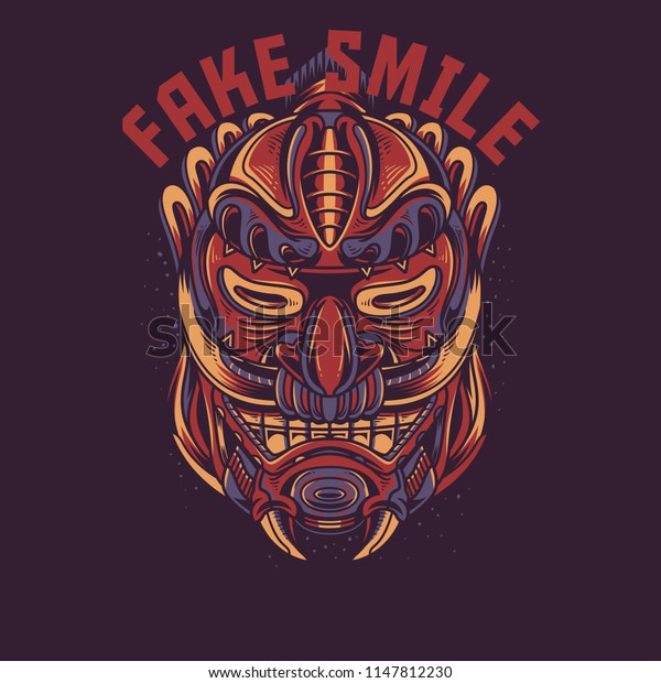 Fake Smile Illustration Stock Vector Royalty Free