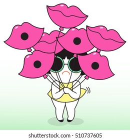 Fake A Smile And Move On Concept Character illustration