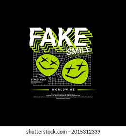 Fake smile writing design, suitable for screen printing t-shirts, clothes, jackets and others