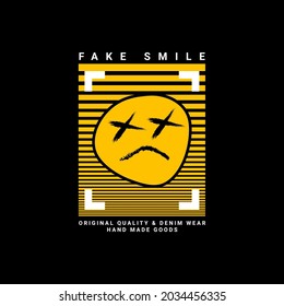 Fake smile writing design, suitable for screen printing t-shirts, clothes, jackets and others