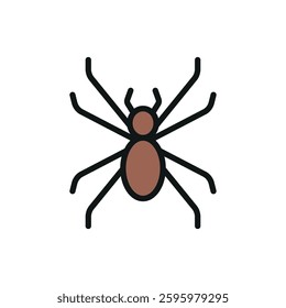 Fake spider April Fool's Day icon symbolizes playful pranks and surprise, perfect for joke-themed designs, trick visuals, and Halloween decorations.