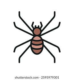 Fake spider April Fool's Day icon symbolizes playful pranks and surprise, perfect for joke-themed designs, trick visuals, and Halloween decorations.