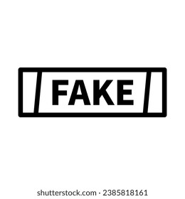 Fake Stamp In Black Line Rectangle Shape For Information

