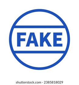 Fake Stamp In Blue Line Circle Line Shape For Information
