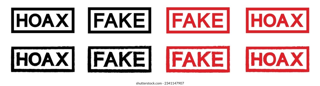 Fake stamp icon. Hoax stamp icon, vector illustration