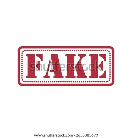 Fake Stamp – Red Fraud Label Icon Hoax Sign Symbol Template