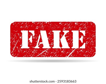 Fake stamp shadow symbol, label sticker sign button, text banner vector illustration .