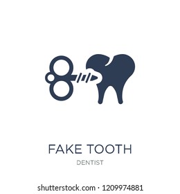 Fake Tooth icon. Trendy flat vector Fake Tooth icon on white background from Dentist collection, vector illustration can be use for web and mobile, eps10