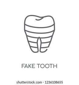 Fake Tooth linear icon. Modern outline Fake Tooth logo concept on white background from Dentist collection. Suitable for use on web apps, mobile apps and print media.
