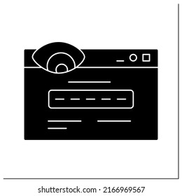 Fake Url Glyph Icon. Clickjacking Web Link Or Website Form. Concept Of Webpage Scam, Online Hacker Attack Technology And Fraud Site Redirect.Filled Flat Sign. Isolated Silhouette Vector Illustration