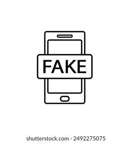 fake vector icon fake information sign