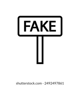 fake vector icon fake information sign