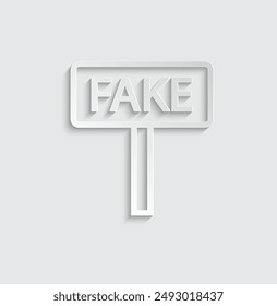 fake vector icon fake information sign