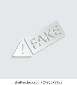 fake vector icon fake information sign