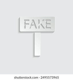 fake vector icon fake information sign